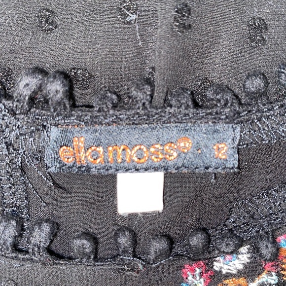 ELLA MOSS Embroidery Swiss Dot Sheer Blouse Size 0 - Picture 3 of 12